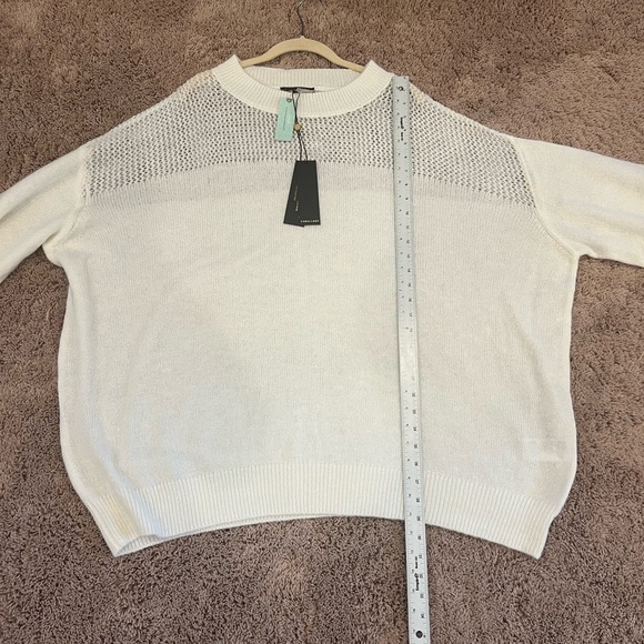 NWT new Anthropologie 3X plus caballero sheer pullover sweater white ivory - Picture 7 of 15